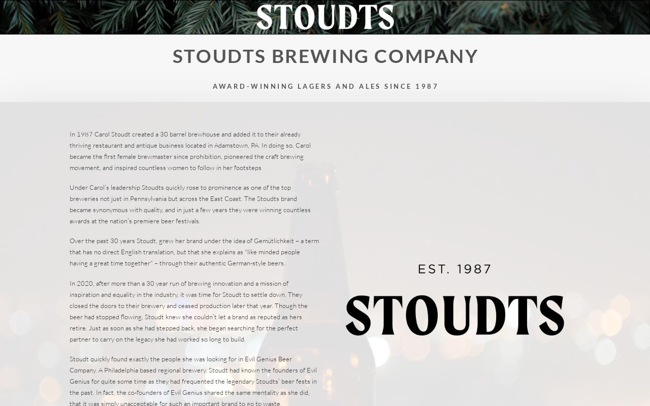 Stoudts Brewing hero image